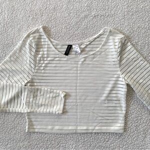 H&M Cropped Transparent Long Sleeve Top